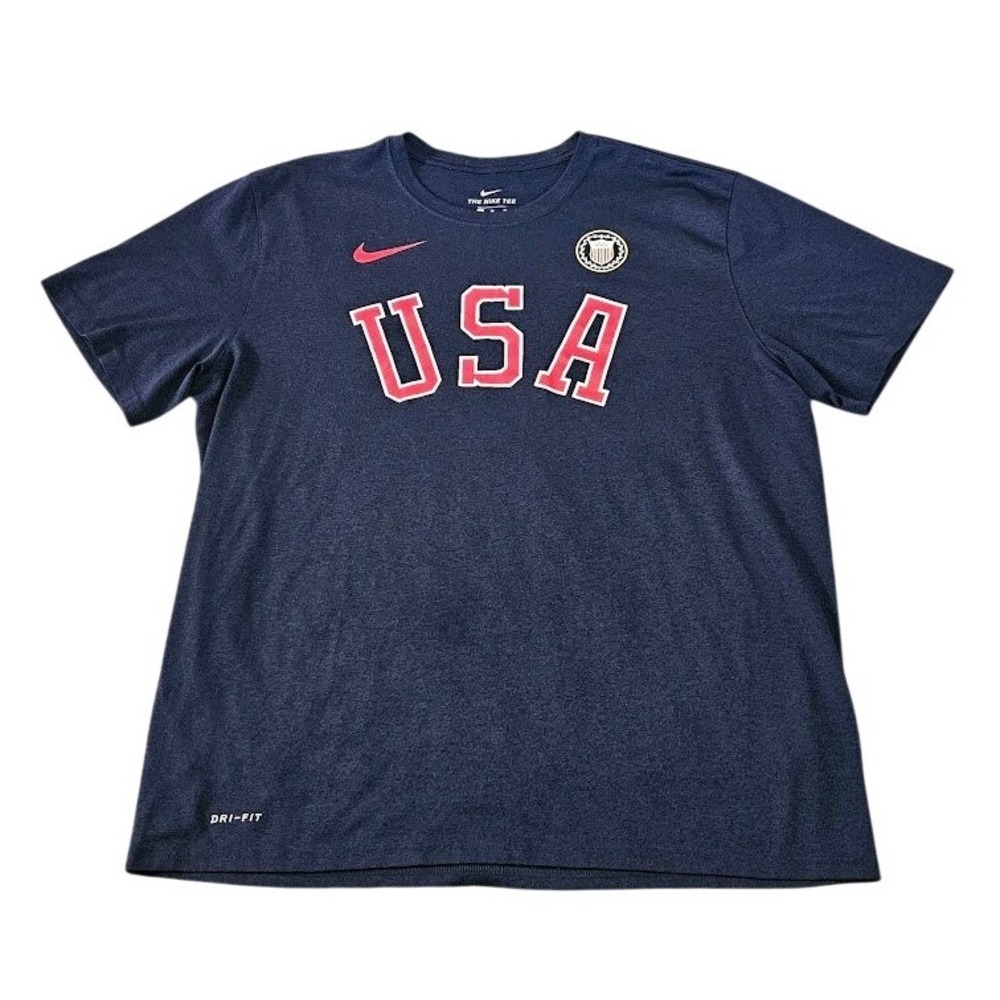 Nike Mens XL Team USA Dri-FIT Legend SS Tee Navy Blue T-Shirt Short Sleeve